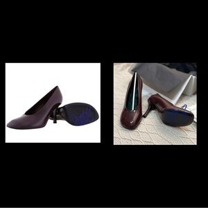 NIB - Burberry Glossy Leather Baby Pumps, Brand Size 36 ( US Size 6 ), Poison